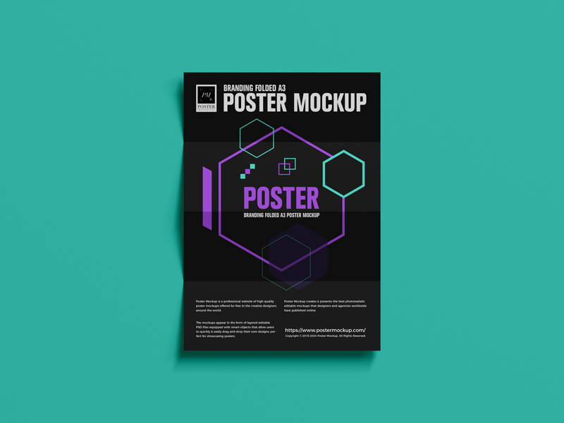 Free-Branding-Folded-A3-Poster-Mockup-2