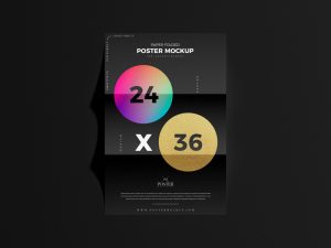 Download Paper Folded 24x36 Poster Mockup PSD - Poster Mockup