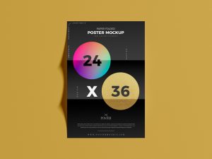 Download Paper Folded 24x36 Poster Mockup PSD - Poster Mockup
