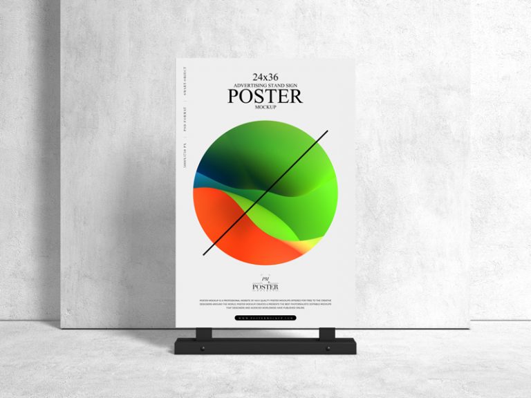 Download Advertising Stand 24x36 Sign Poster Mockup - Poster Mockup