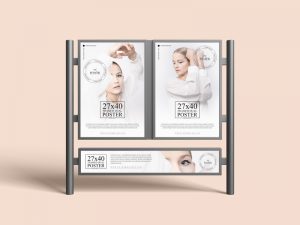 27x40 Framed Dual Poster Mockup - Poster Mockup