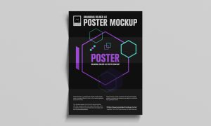 Free-Branding-Folded-A3-Poster-Mockup