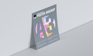 Free-Curved-Paper-A3-Poster-Mockup-PSD