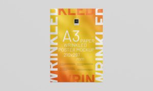 Free-A3-Wrinkled-Paper-Poster-Mockup